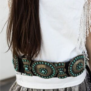 Iconic Isabella Turquoise and Silver Concho Belt